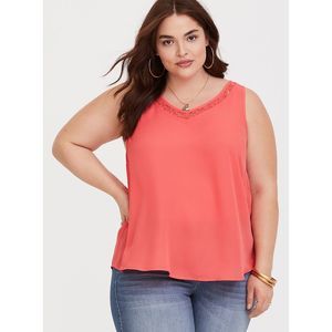 NWT Torrid Sheer Lace Georgette Tank Top Size: 3X